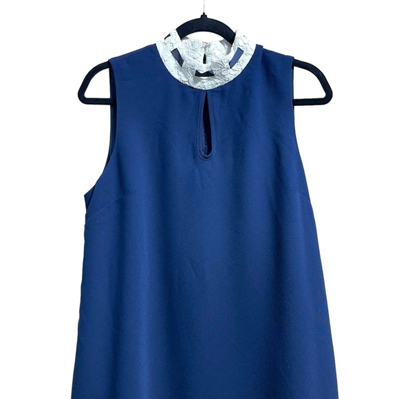 Nanette Lepore Women's Lace Neck Pleated Hem Sleeveless Midi Dress Size 12 - Picture 3 of 10